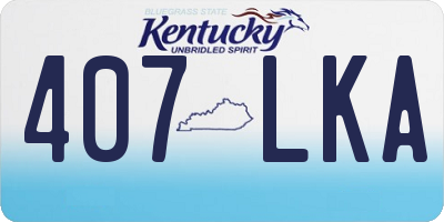 KY license plate 407LKA