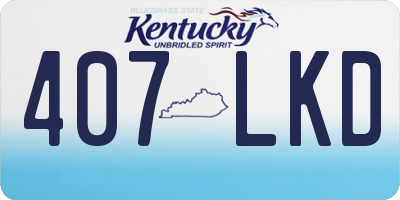 KY license plate 407LKD