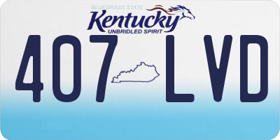KY license plate 407LVD