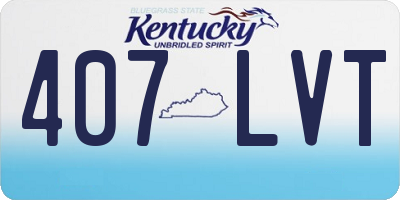 KY license plate 407LVT