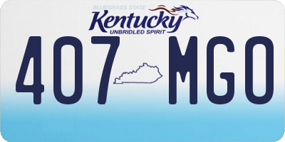 KY license plate 407MGO