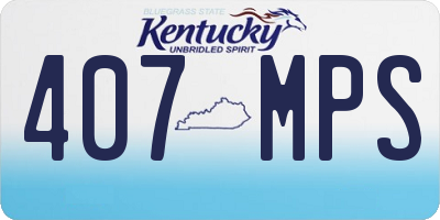 KY license plate 407MPS