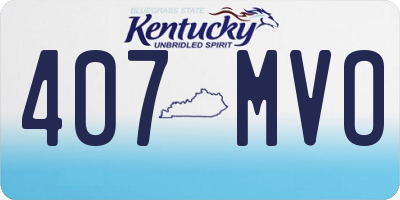 KY license plate 407MVO