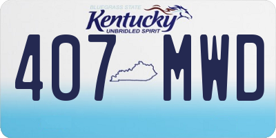 KY license plate 407MWD
