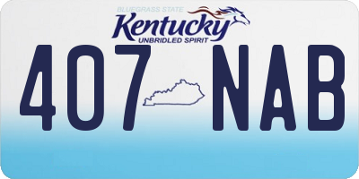 KY license plate 407NAB