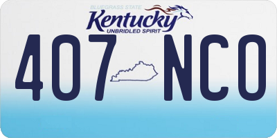 KY license plate 407NCO