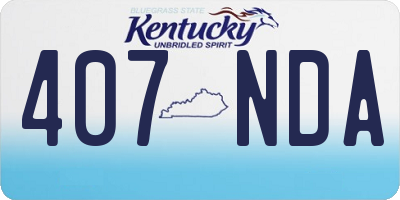 KY license plate 407NDA