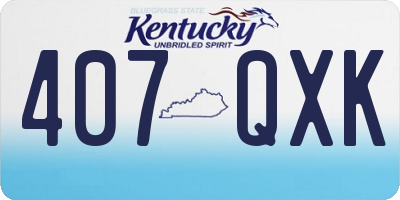 KY license plate 407QXK
