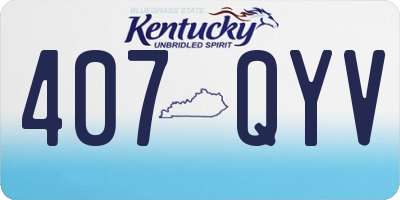 KY license plate 407QYV