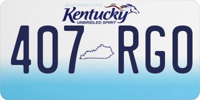 KY license plate 407RGO