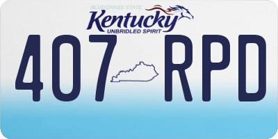 KY license plate 407RPD