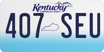 KY license plate 407SEU