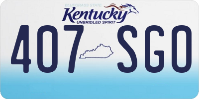 KY license plate 407SGO