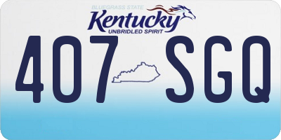 KY license plate 407SGQ