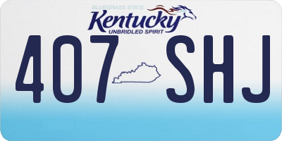 KY license plate 407SHJ