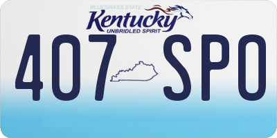 KY license plate 407SPO