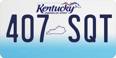 KY license plate 407SQT