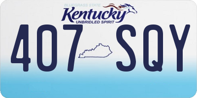 KY license plate 407SQY