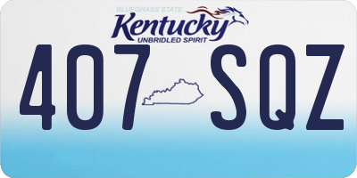 KY license plate 407SQZ