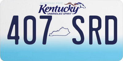 KY license plate 407SRD