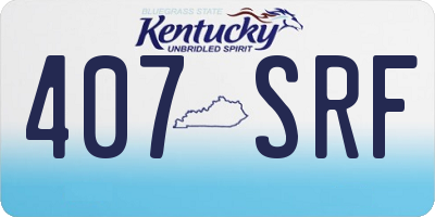 KY license plate 407SRF