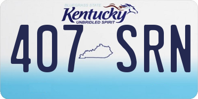 KY license plate 407SRN