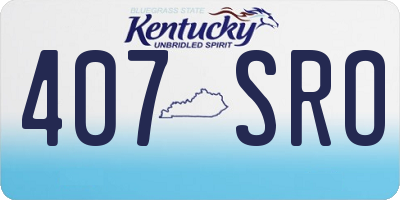 KY license plate 407SRO