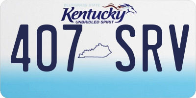 KY license plate 407SRV