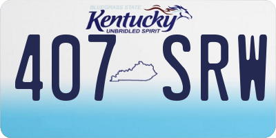 KY license plate 407SRW