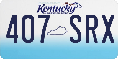 KY license plate 407SRX