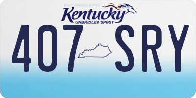 KY license plate 407SRY