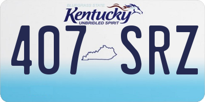 KY license plate 407SRZ