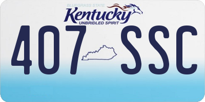 KY license plate 407SSC