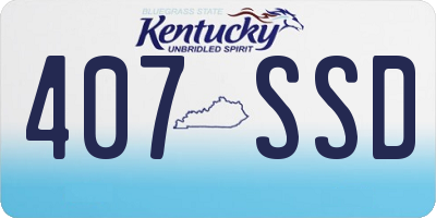 KY license plate 407SSD