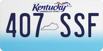 KY license plate 407SSF