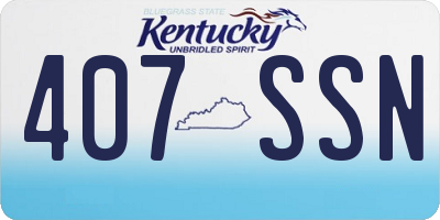 KY license plate 407SSN
