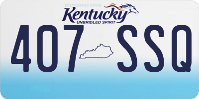 KY license plate 407SSQ