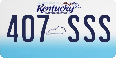 KY license plate 407SSS