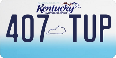KY license plate 407TUP
