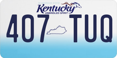 KY license plate 407TUQ