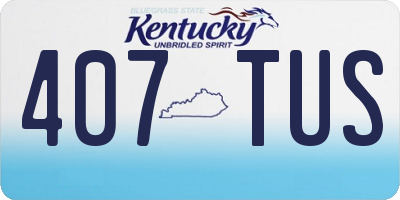 KY license plate 407TUS