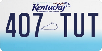 KY license plate 407TUT