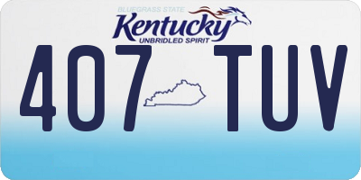 KY license plate 407TUV