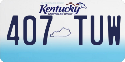 KY license plate 407TUW