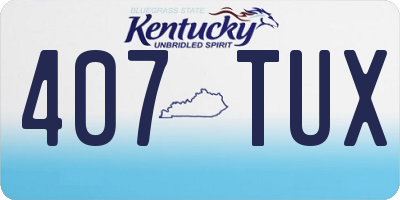 KY license plate 407TUX