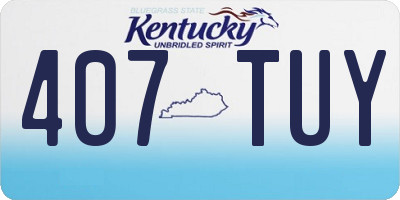 KY license plate 407TUY