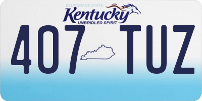 KY license plate 407TUZ
