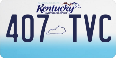 KY license plate 407TVC
