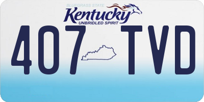 KY license plate 407TVD