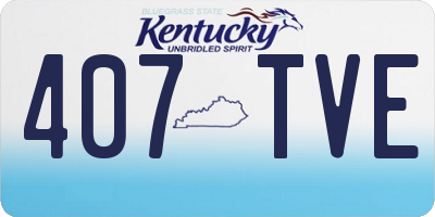 KY license plate 407TVE